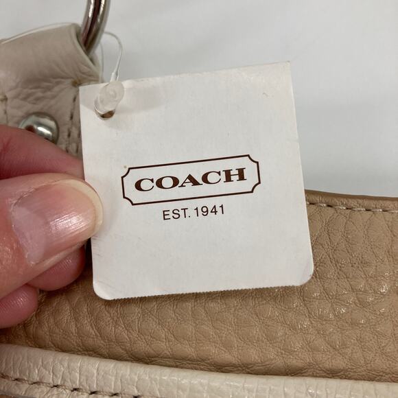 COACH F19265 NWT TAN, CREAM PEBBLED LEATHER CROSSBODY BAG - Picture 13 of 14